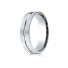 18k White Gold Men's Wedding Ring 6mm Comfort-Fit Satin-Finished with High Polished Center Cut Carved Design Band