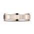 14k Rose Gold 6mm Comfort-Fit Satin-Finished High Polished Beveled Edge Carved Design Band