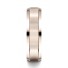 14k Rose Gold 6mm Comfort-Fit Satin-Finished High Polished Beveled Edge Carved Design Band