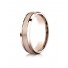 14k Rose Gold 6mm Comfort-Fit Satin-Finished High Polished Beveled Edge Carved Design Band