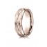 14k Rose Gold Men's Wedding Ring 6mm Comfort-Fit Satin-Finished with High Polished Cut Carved Design Band