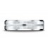 18k White Gold 6mm Comfort-Fit Satin-Finished with High Polished Cut Carved Design Band