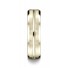 18k Yellow Gold 6mm Comfort-Fit Satin-Finished with High Polished Cut Carved Design Band