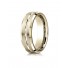 18k Yellow Gold 6mm Comfort-Fit Satin-Finished with High Polished Cut Carved Design Band