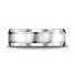 Cobaltchrome™- Silver 7mm Comfort-Fit Satin-Finished Silver Inlay Design Ring 