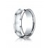 14k White Gold Men's Wedding Band 7.5mm Comfort-Fit Satin-Finished Concave beveled edge Design Band