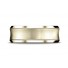14k Yellow Gold 7.5mm Comfort-Fit Satin-Finished Concave beveled edge  Design Band