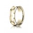 14k Yellow Gold 7.5mm Comfort-Fit Satin-Finished Concave beveled edge  Design Band