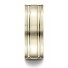 18k Yellow Gold 8mm Comfort-Fit Satin-Finished with Parallel Grooves Carved Design Band