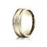 18k Yellow Gold 8mm Comfort-Fit Satin-Finished with Parallel Grooves Carved Design Band