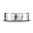 Cobaltchrome™- Silver 8mm Comfort-Fit Satin-Finished Parallel Silver Inlay Design Ring 