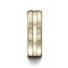 14k Yellow Gold 7.5mm Comfort-Fit Satin-Finished High Polished Center Cut Carved Design Band