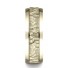 18k Yellow Gold Men's Wedding Band 7.5mm Comfort Fit Hammered Finish Beveled Edge Design 