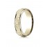 14k Yellow Gold Comfort Fit 6mm High Polish Edge Hammered Center Design Men's Wedding Band