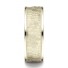 18k Yellow Gold Comfort Fit Men's Wedding Ring 8mm High Polish Edge Hammered Center Design Band