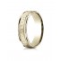 14k Yellow Gold 6mm Comfort-Fit High Polished Squared Edge Carved Design Band