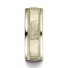 14k Yellow Gold Men's Wedding Ring 8mm Comfort-Fit High Polished Squared Edge Carved Design Band