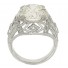 Platinum Antique Filigree Round and Marquise Shaped Diamond Ring 