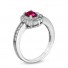 14k White Gold Ruby and Diamond Fashion Ring