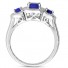 14k White Gold Sapphire and Diamond Three Stone Ring