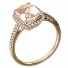 14k Rose Gold Round Diamond and Pink Morganite Halo Fashion Ring