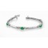14k White Gold Emerald and Diamond Bracelet