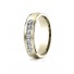 14k Yellow Gold 6mm Comfort-Fit Channel Set 7-Stone Diamond Eternity Ring (.42ct) (Wed_Ring_Diamond)