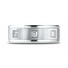 18k White Gold 8mm Comfort-Fit Pave Set 3-Stone Diamond Ring (.24ct)