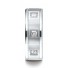18k White Gold 8mm Comfort-Fit Pave Set 3-Stone Diamond Ring (.24ct)