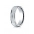 18k White Gold Men's Wedding Ring 6mm Comfort-Fit  multi milgrain center high polish round edge Design Band