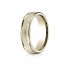 18k Yellow Gold Men's Wedding Ring 6mm Comfort-Fit  multi milgrain center high polish round edge Design band