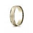 18k Yellow Gold Men's Wedding Ring 6mm Comfort-Fit Wired-Finished High Polished Round Edge Carved Design Band