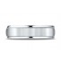 14k White Gold 6mm Comfort-Fit Wired-Finished High Polished Round Edge Carved Design Band