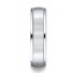 14k White Gold 6mm Comfort-Fit Satin Finish High Polished Round Edge Carved Design Band