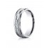 14k White Gold 6mm Comfort-Fit Harvest of Love Round Edge Carved Design Band