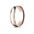14k Rose Gold Men's Wedding Ring 6mm Comfort-Fit  high polish finish round edge Design Band