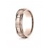 14k Rose Gold 6mm Comfort-Fit Satin-Finished 8 High Polished Center Cuts and Round Edge Carved Design Band