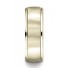 14k Yellow Gold 8mm Comfort-Fit Satin Finish High Polished Round Edge Carved Design Band