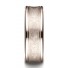 14k Rose Gold 7.5 mm Comfort Fit Swirled Finish Center  Round Edge Design Band