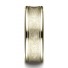 14k Yellow Gold 7.5 mm Comfort Fit Swirled Finish Center  Round Edge Design Band
