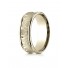 14k Yellow Gold Men's Wedding Ring 7.5mm Comfort Fit Hammered Finish Concave Center Design Band