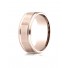 14K Rose Gold Men's Wedding Ring Comfort Fit 8mm High Polish Round Edge Satin Finish Octagonal Center Design Band