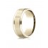 14K Yellow Gold Comfort Fit Men's Wedding Ring 8mm High Polish Round Edge Satin Finish Octagonal Center Design Band