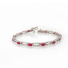 14K White Gold Oval Ruby and Diamond Bracelet 