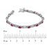 14K White Gold Oval Ruby and Diamond Bracelet 