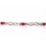 14k White and Yellow Gold Ruby and Diamond Bracelet 