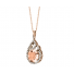 14k Rose Gold Fashion  Pendant with Morganite Surrounded by Round Diamonds