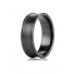 Black Titanium 7.5mm Comfort-Fit Satin-Finished Concave Round Edge Carved Design Ring 