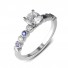 14K White Gold Anastasia Engagement Sapphire and Diamond Ring